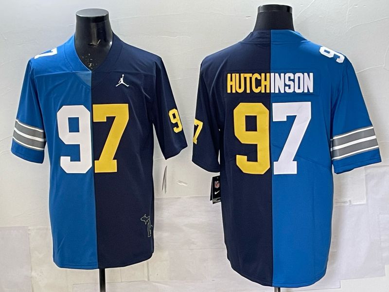 Men 2025 Detroit Lions #97 Hutchinson Blue black Limited NFL Jersey style 031->detroit lions->NFL Jersey